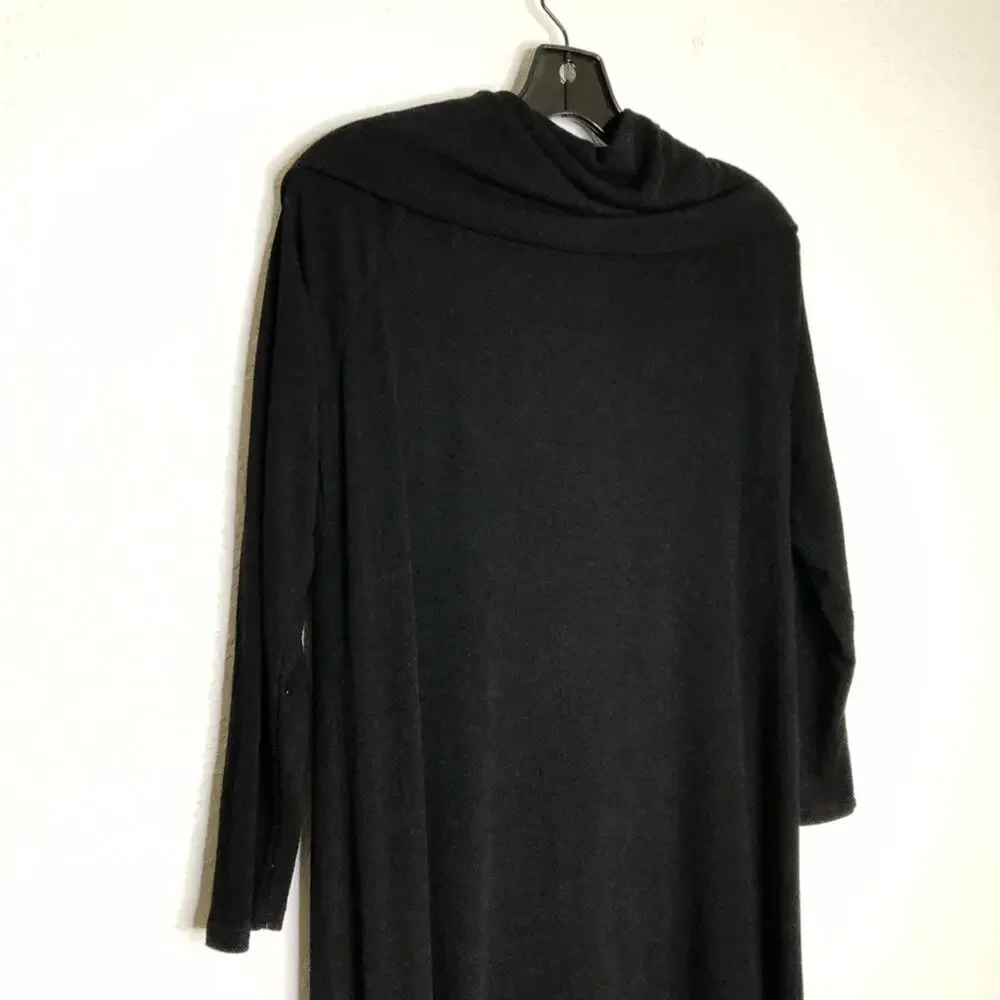 Soft Surroundings black cowl neck knit midi dress size Petite Large PL